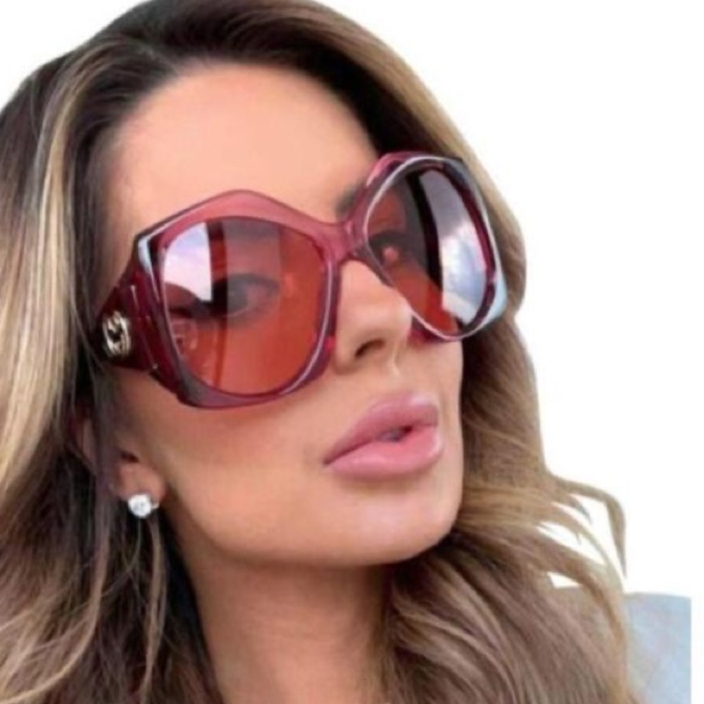 NEW GUCCI GG0875S 003 OVERSIZED PINK WOMEN SUNGLASSES GUCCI - Picture 6 of 16